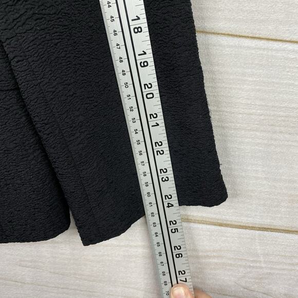 Kasper Classic Women Blazer Jacket 14 Black Crinkled Textured 3 Button Up - Picture 8 of 11